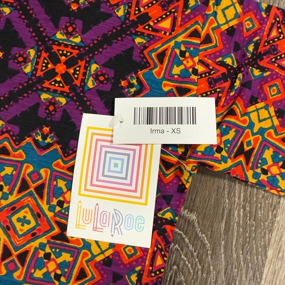 NWT Lularoe Irma, Aztec Purple and Orange sz: XS - Picture 4 of 4